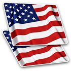 2 x Rectangle Stickers 7.5 cm - American Flying Flag USA US Cool Gift #15623