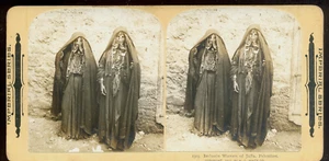 Palestine STEREO - Jaffa, Femmes bedouines - Vintage print 1901 - Bild 1 von 1