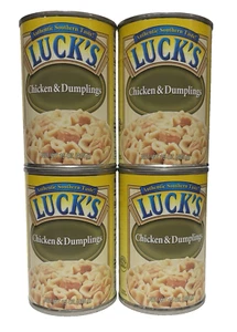 4 CANS Luck's Chicken and Dumplings 15 oz Can Pastry Biscuit Heat & Eat 2027 - Picture 1 of 4