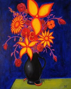 SEAN PATTY Original Fine Art Painting FLOWERS 3 Modern Canvas Contemporary