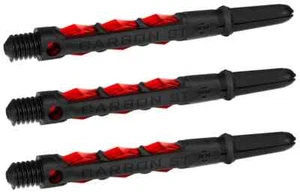 Medium Black & Red CARBON ST Dart Shafts: 1 set of 3 - Picture 1 of 5