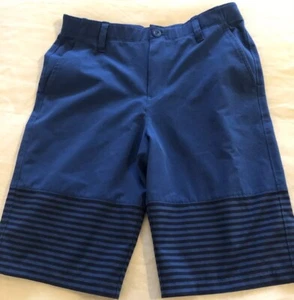 Under Armour Sz 16 Big Boys Match Play Golf Shorts Blue Navy Striped Vented EUC - Picture 1 of 4
