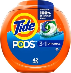 Tide PODS Flüssigwaschmittel Leistungsstarke Packungen Originalduft 42ct - Bild 1 von 6