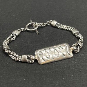 925 Sterling Silver Rope W Fish Toggle Clasp 6.5" BOMA Hallmark ID Bracelet - Picture 1 of 16
