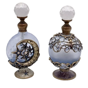 Juego de botellas de perfume vintage Moon Star & Butterfly con adorno de cristal - Imagen 1 de 15