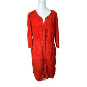 Anthropologie Maeve Anaheim Corduroy Dress Burnt Orange Size 12 Fall Classic EUC - Picture 1 of 13