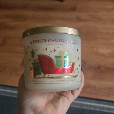 Bath & Body Works WINTER CANDY APPLE Candle Scented Large 3 Wick NEW FALL - Image 1 of 4