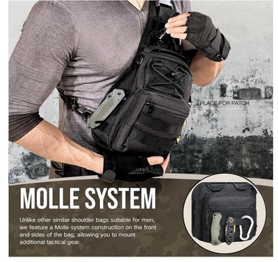 Mochila Bolso Bandolera Táctico Pecho Hombro Riñonera Bandolera Molle Bolsa Foto 1 de 4