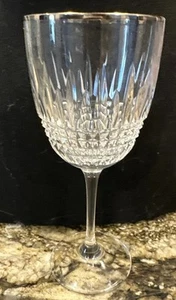 Waterford Crystal Lismore Diamond Platinum Rimmed Wine Glass - Picture 1 of 15