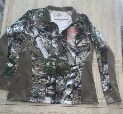 Женская рубашка Mossy Oak 2XL на четверть молнии с длинным рукавом - Изображение 1 из 4
