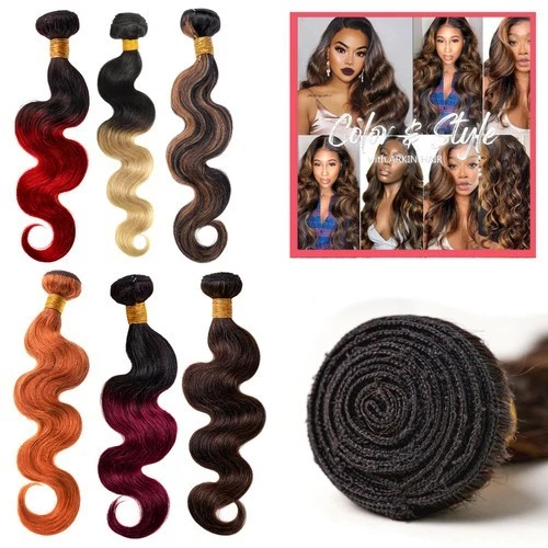 Body Wave Pacotes de Cabelo Humano Ombre Brasileiro Remy Extensões de Cabelo Humano Loiro - Imagem 1 de 4