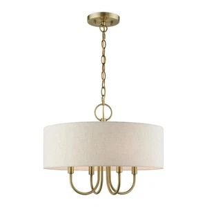 Livex Lighting 4 Light Antique Brass Pendant Chandelier, 18 x 18 x 13.63 - Picture 1 of 8