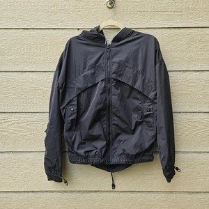 adidas Stella McCartney relaxed fit black hooded windbreaker size small - Picture 1 of 13