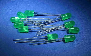 LED verde 5 voltios 5 mm (sin necesidad de resistencias)... Lote de 10 - Imagen 1 de 1