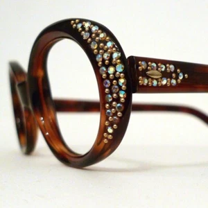 VTG MCM Vintage 60s Rhinestone Cat Eye Eyeglass Frame NOS Deadstock Unused SALE - Picture 1 of 8