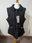 David Barry Womens Luxury Diamond Quilted Black Gilet Style db551 Size UK 16