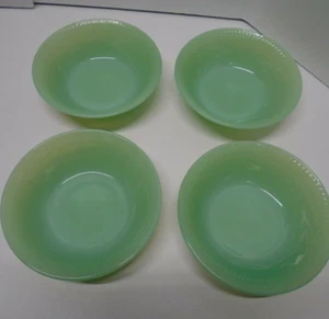 4 Vintage Fire King JADEIT Jane Ray Obst Dessertschalen 4 7/8" Jadit - Bild 1 von 4