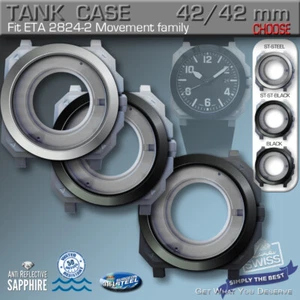 FUNDAS TANQUE, 50m WR, ANTI-RECUBRIMIENTO apto para ETA 2824-2, SW 200, STP1-11 +6-15 - Imagen 1 de 6