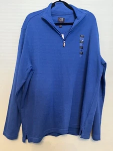 Joseph Abboud Sweater Blue Zip Up Mock Mens Size 2XL NEW,DAMAGED (see Pics) - Picture 1 of 10