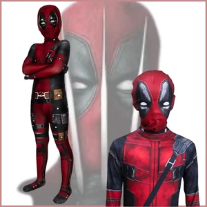 US Deadpool Costume Kids Cosplay Christmas Gift Bodysuit Boys Party Hoilday NEW - Picture 1 of 19