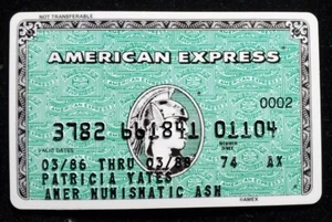 American Express, Centurion, American Numismatist Asso. ~ exp 1988 ~ our # cb592 - Picture 1 of 2