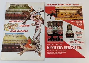 1985 Kentucky Derby Horse & Camel Racing Amusements Machine Flyer & Folder - Foto 1 di 20