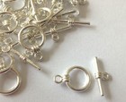 TIBETAN SILVER ROUND TOGGLE CLASPS JEWELLERY FINDINGS FOR NECKLACES BRACELETS