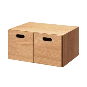 MUJI STACKABLE WOOD CHEST 2 SQUARE DRAWERS OAK 14 x11 x 7 in from Japan - Picture 1 of 5