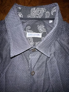 Camicia elegante uomo John Lennon con polsini e bottoni taglia XL 17,5/18 grigio - Foto 1 di 13
