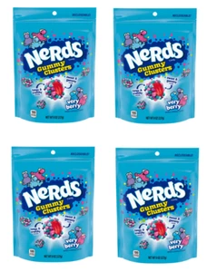 930388 4 x 226g NERDS GUMMY CLUSTERS VERY BERRY TANGY CRUNCHY SWEET &GUMMY - Foto 1 di 5