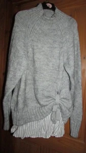 ladies grey knitted jumper with shirt hem from River Island size S(10-12) - Picture 1 of 2