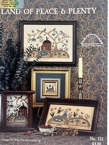 Homespun Elegance LAND OF PEACE & PLENTY 2 Kreuzstichkarten/Faltblatt nur - Bild 1 von 8