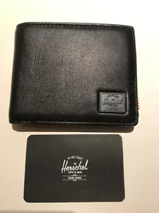 CARTERA MONEDERO HERSCHEL RFID "HANK" CUERO NEGRO. NUEVO CON ETIQUETAS. PVP £75 - Imagen 1 de 6
