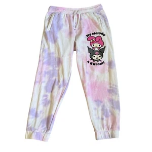 Hello Kitty Tie Dye Pink Purple My Melody Kuromi Joggers Pajama Lounge Pants M - Picture 1 of 5