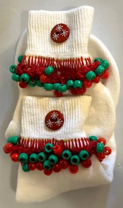Calcetines Bobby blancos para dama con detalles festivos de Navidad cosidos talla 9-11 NUEVO - Imagen 1 de 7