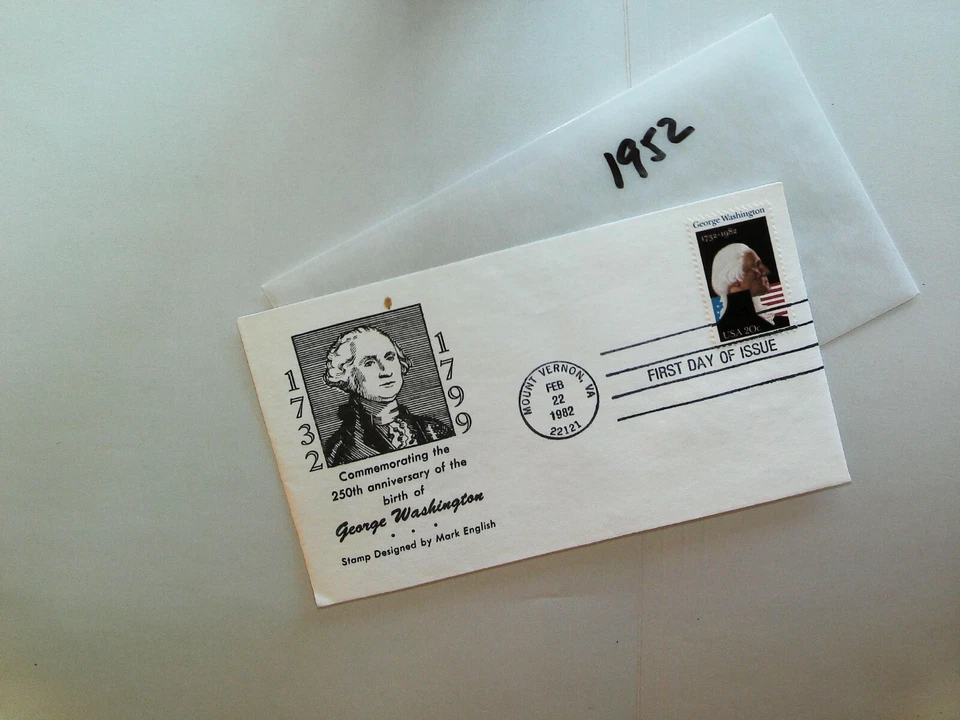 U. S. FDC- 1952 - George Washington   - unsigned cachet - comb - Image 1 of 1
