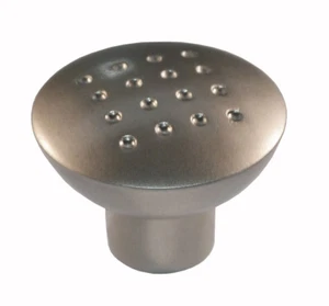 Box of 20 Matt Nickel 33mm Dimpled Kitchen Drawer / Door Knobs with Screws - Picture 1 of 4