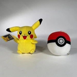 NINTENDO  POKEMON TOMY 8"  W/ TAG 2014 & POKEBALL 5" LOT OF STUFFED TOY PLUSH  - Picture 1 of 11