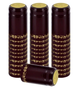 CÁPSULAS RETRÁCTILES PVC UVAS BORGOÑA/ORO PAQUETE DE 30 - Imagen 1 de 2