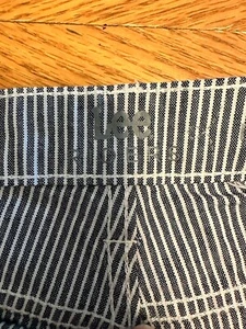 Lee Rider Shorts Womens no size tag estimate 8-10 M midrise blue white striped - Picture 1 of 9