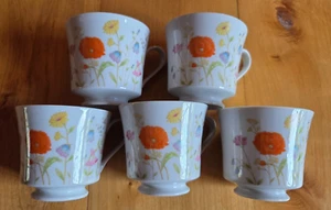 5 Coffee Tea Cups Wilshire House by JEPCOR Fine China English Garden 5778 - Picture 1 of 5