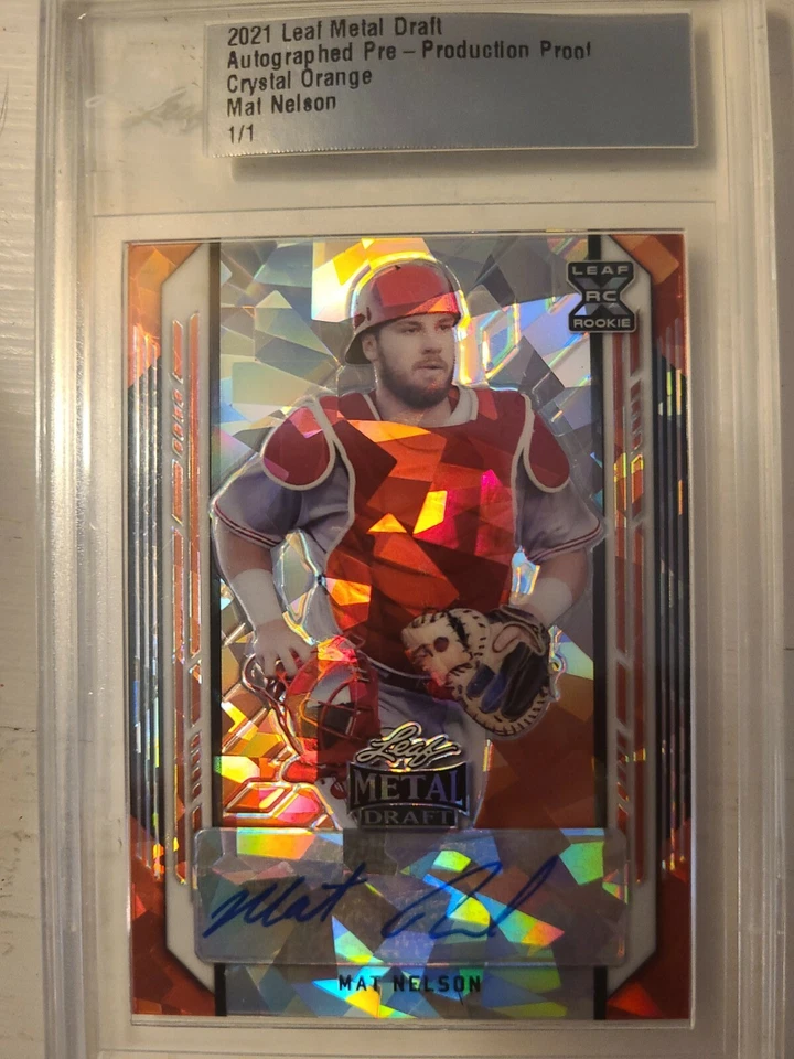 2021 Leaf Metal Draft MAT NELSON 1/1 slabbed auto proof-Reds - Image 1 of 1