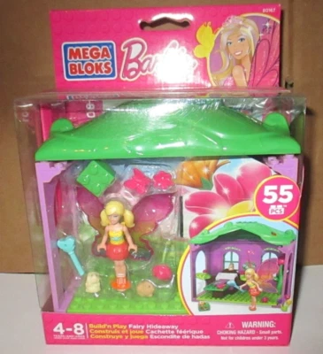 BARBIE...2014 MEGA BLOKS 55 PCS BUILD'N PLAY, FAIRY HIDEAWAY...NRFB - Image 1 of 3