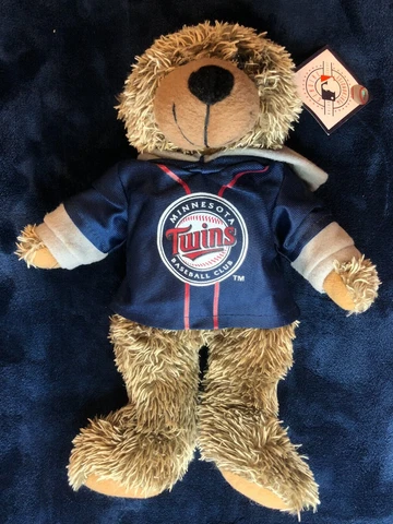 2013 Twins MLB Plush Good Stuff Bear with Tags 13" Blue Hoodie Cover