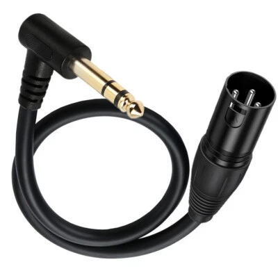 TRS Stereo 1/4 6.35mm Angle Male to XLR Male Microphone Cable Speakers Stage DJ - Image 1 of 4