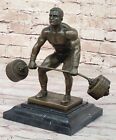 Copper Brass craft 11" Western Art Bronze Figurine Crafts Man weightlifting Sale