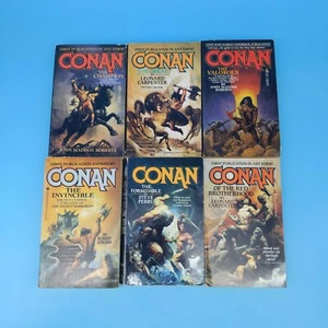 Conan the Barbarian lot x6 Tor Roberts Jordan Carpenter Howard 1980s scarce G+ - Picture 1 of 11
