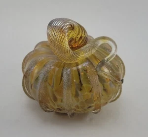 Kunstglas Kürbis, 4" lockiger Stiel mundgeblasen - Bild 1 von 13