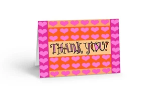 Cute Heart Thank You Note Card - 10 Boxed Cards & Envelopes - 14239 - Picture 1 of 2