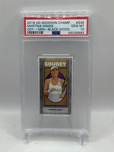 2019 UD Goodwin Mini Black Wood Lumberjack 7/8 #G35 Martina Hingis PSA 10 - Picture 1 of 2